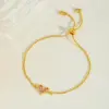 Wholesale Romantic Simple Style Heart Shape Copper Plating Inlay 18k Gold Plated Bracelets