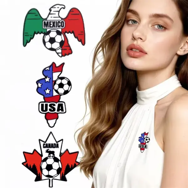 oly-a46288e406ff11c248fc488e99283722 Wholesale Mexican Flag Cartoon Pinback Badge In Alloy With Stamping Craft, Multicolor Pin