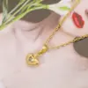 Wholesale Heart Shape Necklace For Women In Copper With Zircon Inlay, Available In Golden Color