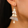 Wholesale Christmas Two-Color Earrings Necklace Gift Personalized Creative Exaggerated Holiday Carnival Jewelry for Women