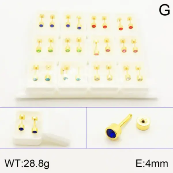Wholesale Vacuum Plating 18K Gold Plated Square 304 Stainless Steel Elegant Cute Shiny Ear Studs
