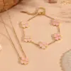 Wholesale 304 Stainless Steel Heart Shape PVD Coated Stone-Free 18K Real Gold Plated Simple Style Waterproof Non Tarnish Cable Chain Gold Jewelry Set