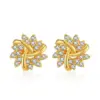 Wholesale Exquisite Small Round Hoop Earrings Ice Crystal Stone Copper Plated 18K Real Gold Irregular Snowflake Christmas Gift Color Retention Jewelry