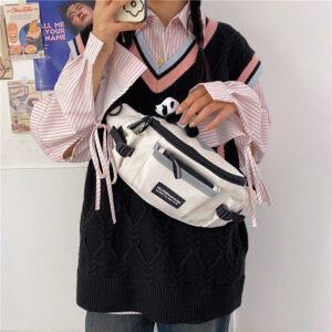 oly-a481d63dd34f40a827e8b3dd3cb51b66 Wholesale chest Bag Men's Japanese Harajuku workwear style sports messenger bag South Korea versatile student riding shoulder waist bag fashion