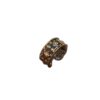 Wholesale Brati vintage court style copper Italian brushed ring with diamond-encrusted four-leaf clover design