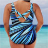 Wholesale Women's Large Size Striped High Elastic Backless One-Piece Swimsuit Sexy Sports Bikini Swimsuit