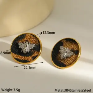Two-tone Bee Earrings