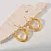 Wholesale Three-dimensional Geometric Earrings For Women, Electroplated Copper With Golden Plated Finish And Artificial Pearl Inlay