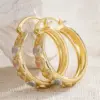 Wholesale Three-dimensional Heart Shape Earrings For Women In Copper With KC Golden Water Plating And 0.03µm Thickness
