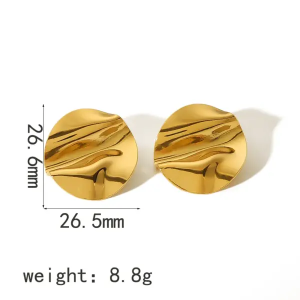 Wholesale PVD Coated Real Gold Plated 18K Gold Quadrilateral Circle Heart Shape 304 Stainless Steel Simple Style Waterproof Non Tarnish Ear Studs