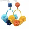 Wholesale Bohemian Two Tone Splicing Raffia Stud Earrings For Women With KC Golden Plated And Copper Posts