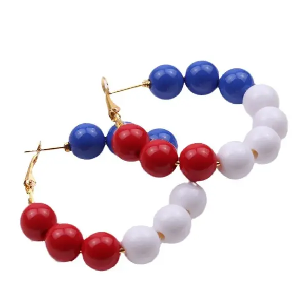 Wholesale New American Independence Day Elements Red White Blue Flag Aluminum Acrylic Earrings Earrings Ear Jewelry Women