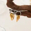 Wholesale 304 Stainless Steel Irregular Vacuum Electroplated (Furnace) Material Plated With 18k Gold, Color Retention, Three-Hoop Hoop Earrings, Item Gold