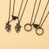 Wholesale hollow heart ring love magnetic necklace unisex magnet couple necklace suit good friend
