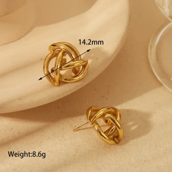 Wholesale 1 Pair IG Style Retro Modern Style Irregular Hollow Out 304 Stainless Steel 18K Gold Plated Ear Studs