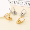 Wholesale Sweet Cool Minimalist Style 18K Gold Plated 304 Stainless Steel Vacuum Electroplated (In Furnace) Hollow Heart 3D Earrings For Women