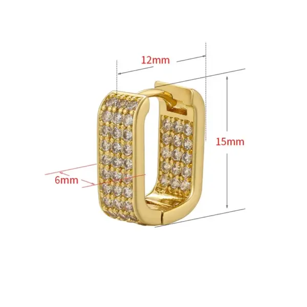 Wholesale 1 Pair Simple Style U Shape Copper Plating Inlay Zircon 18k Gold Plated Earrings