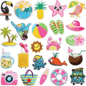 Wholesale Xiao Tian Guo Tea Embroidery Chapter Hawaiian Vacation Theme Embroidery Cloth Stickers Clothes Decoration Beach Swimming Ring Patch