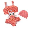 Wholesale In stock girls' swimsuit Korean style fashionable striped one-piece swimsuit 2 medium and big children 1-8 years old cute cartoon swimsuit