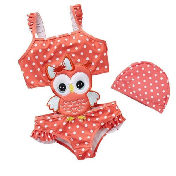Wholesale In stock girls' swimsuit Korean style fashionable striped one-piece swimsuit 2 medium and big children 1-8 years old cute cartoon swimsuit