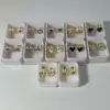 Wholesale 304 Stainless Steel Cross Heart Shape Snowflake PVD Coated Zircon 18K Gold Plated Sweet Waterproof Non Tarnish Plating Cartilage Earrings