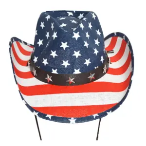 Wholesale American Cowboy Jazz Hat Sailor Dance Flag Retro Asymmetric Edge Summer Denim Material Unisex Fisherman Hat