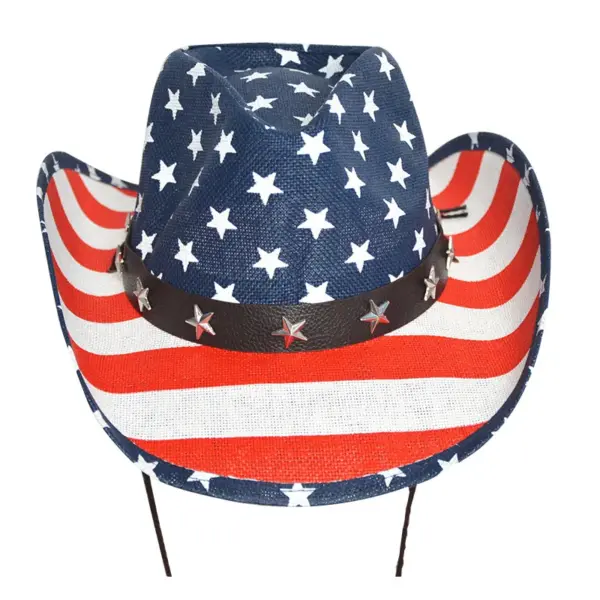 Wholesale American Cowboy Jazz Hat Sailor Dance Flag Retro Asymmetric Edge Summer Denim Material Unisex Fisherman Hat
