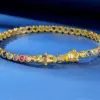 Wholesale Colorful Zircon Tennis Bracelet Copper Inlaid White Gold Vacuum Plating European Style Fashion Unisex Jewelry Accessory