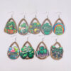 oly-a5333faf561dcab1b3634c0a1b566653 Wholesale St. Parcret festival earrings Green lucky grass rainbow beard Irish wooden earrings Cross