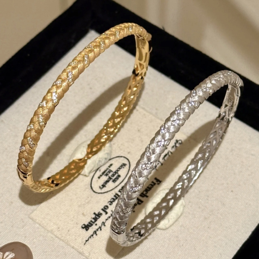 Wholesale Italian ~ vintage French Brushed Wheat Ear Woven Bracelet Female Niche Design Exquisite Fashion High-end Sense