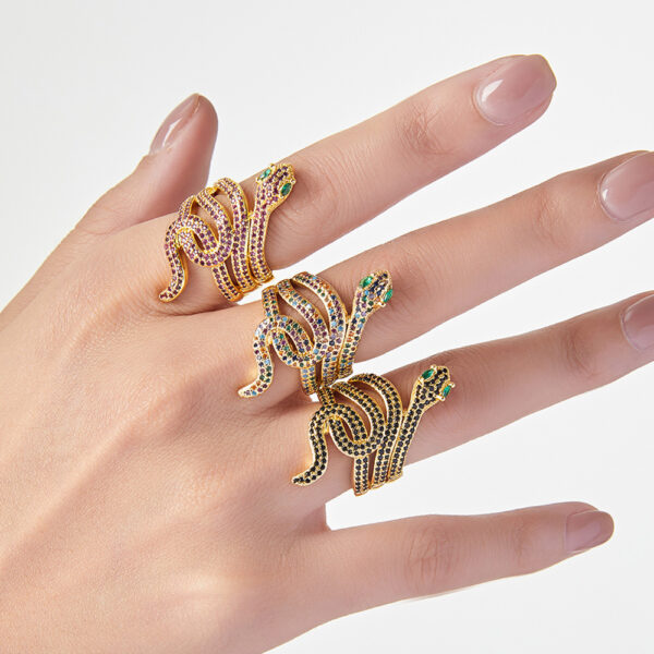 oly-a549a89a8c71c4f93d51251fcbc11aaa Wholesale Gold Plated Zircon Snake Ring Women's Fashion Light Luxury All-match Supply