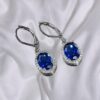 Wholesale red luxury sapphire blue zircon long earrings temperament Valentine's Day gift earrings women