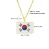 Wholesale 201 Stainless Steel East Asia Japan Flag Pendant Necklace For Men And Women Couples Fashion Patriotic Jewelry Accessories Water Plating