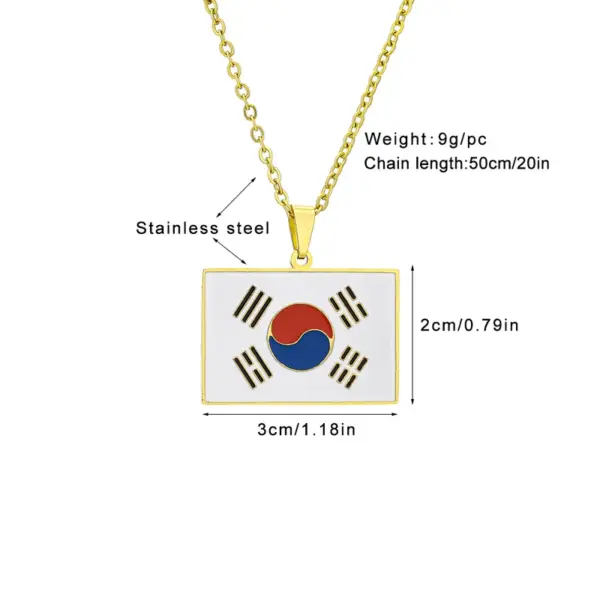 Wholesale 201 Stainless Steel East Asia Japan Flag Pendant Necklace For Men And Women Couples Fashion Patriotic Jewelry Accessories Water Plating