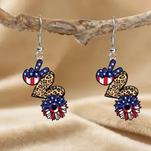 Wholesale Retro Heart Shape Drop Earrings For Women With Multicolor Acrylic And 304 Stainless Steel Ear Pins