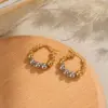 Wholesale PVD Coated Real Gold Plated 18K Gold Circle 304 Stainless Steel Elegant Lady Waterproof Non Tarnish Earrings
