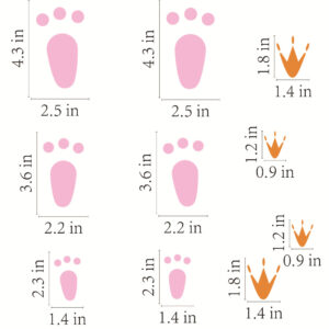 19X22cm rabbit footprints (nine colors)