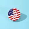 Wholesale American Flag Cartoon Pinback Badge Alloy Pin Featuring Stamping Craft In Multicolor