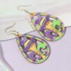 oly-a5733043c2dd76f1487418516aacc661 Wholesale 1 Pair Ladies Cross Border Carnival Drop Type Croheart Mask Lightweight Wooden Earrings