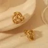 Wholesale 1 Pair IG Style Retro Modern Style Irregular Hollow Out 304 Stainless Steel 18K Gold Plated Ear Studs