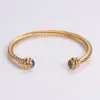 Wholesale Simple Style Geometric 304 Stainless Steel 18K Gold Plated Artificial Diamond Bangle In Bulk