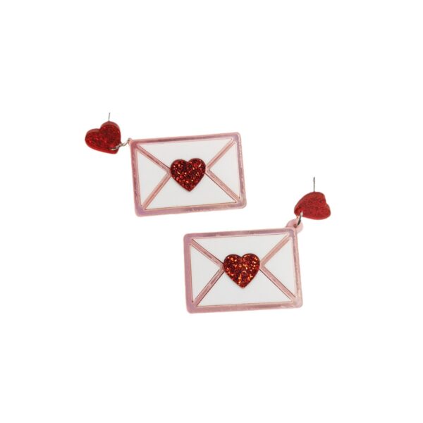 oly-a58aa1698f991c16dfed92eff8139866 Wholesale Pink Barbie acrylic earrings Love Heart Letter high heels envelope love letter Valentine's Day dating sequin nail pin female
