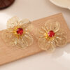 oly-a58e3e06c98137d496578701697146ce Wholesale 1 Pes Retro High-end Retro Flower Earrings Daily Commute Valentine's Day Gift