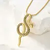 Wholesale Vacuum Plating Real Gold Plated Snake 304 Stainless Steel Elegant Simple Style Waterproof Non Tarnish Pendant Necklace