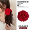 oly-a5ad0072ea6add4b4ff99c83221c427f Wholesale Caro Same Style Flower Grab Clip Rose Flower Hairpin Women's Hair Grab Back Head Shark Clip Hairpin Headwear Summer