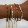 Wholesale PVD Coated Real Gold Plated 18K Gold Geometric 304 Stainless Steel Imitation Diamond Rhinestone Casual Elegant Retro Waterproof Non Tarnish 304 Stainless Steel Lobster Trigger Clasp Closure Bracelets