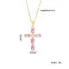 Wholesale Jewelry Glam Cross 304 Stainless Steel Copper Pendant Necklace Cable Chain