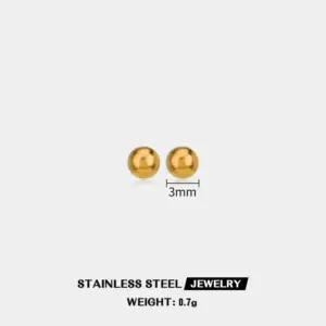 Gold stud earrings-3mm (Marking S999)