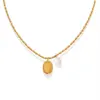 Wholesale PVD Coated Real Gold Plated Geometric Titanium Steel Elegant Simple Style Waterproof Non Tarnish Titanium Steel Pendant Necklace