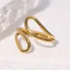 Wholesale Trendy Stainless Steel Titanium Steel Open Ring For Women Simple Geometric Lines Fashionable Versatile Minimalist Style Ring